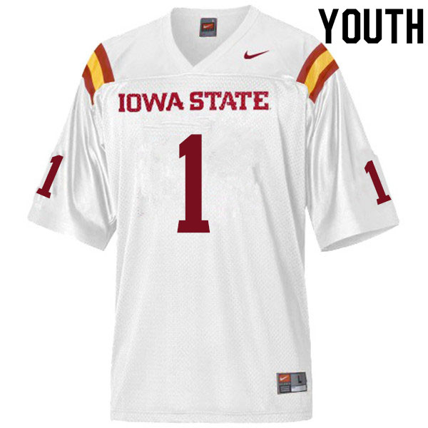 Youth #1 Datrone Young Iowa State Cyclones College Football Jerseys Sale-White